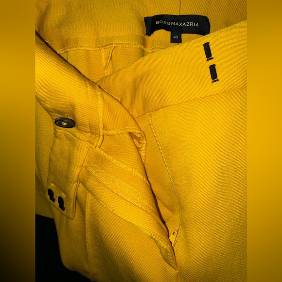 BCBGMAXAZRIA Yellow Leg Pants 40 - Picture 7 of 10